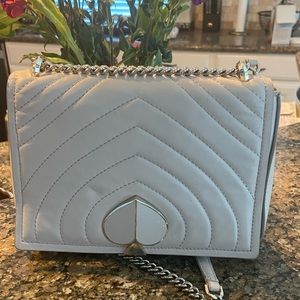 Kate Spade Carey Quilted Pale Pink Gold Chain Tote Bag